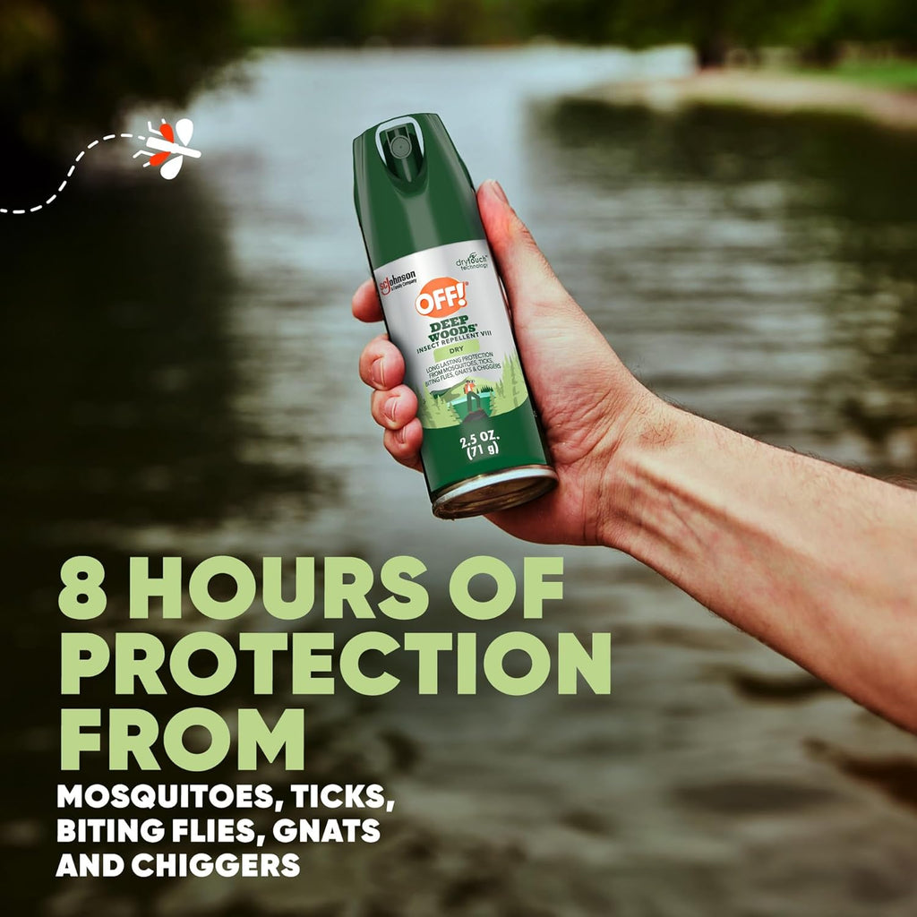 OFF! Deep Woods Insect Repellent Spray - Dry, Non-Greasy Formula for Long-Lasting Mosquito Protection | 2.5 oz