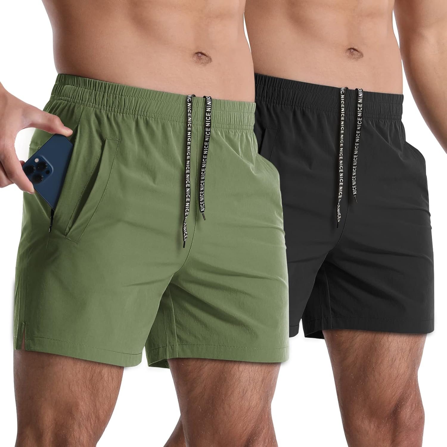 Skiennix Men's Athletic Shorts - Quick Dry 5-Inch Gym Workout Shorts with Pockets | Lightweight Sports Wear