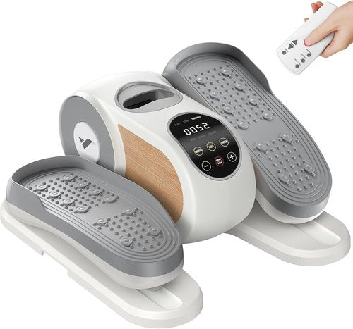 MERACH Under Desk Elliptical Machine - Quiet Portable Leg Exerciser with Remote Control & 12 Speeds | Ideal for Seniors (White)