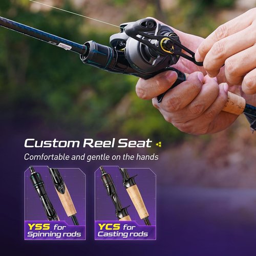 HANDING Magic L Bass Fishing Rod - 2-Piece Versatile Spinning & Casting Rod with Fuji Guide Rings, 30T Carbon Fiber