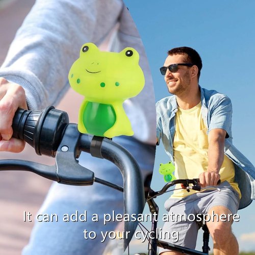 XMHBG Cute Frog Bike Bell - Loud & Clear Bicycle Handlebar Bell with Animal Design with Loud Crisp Clear Sound for Bike Accessories Decoration(Easy Installation)
