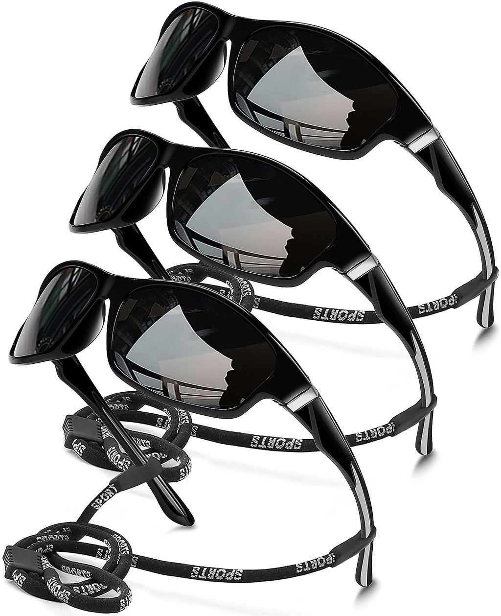 AWGSEE Polarized Sports Sunglasses for Men, UV400 Protection Lightweight Wrap Around Sun Glasses for Cycling Fishing Driving