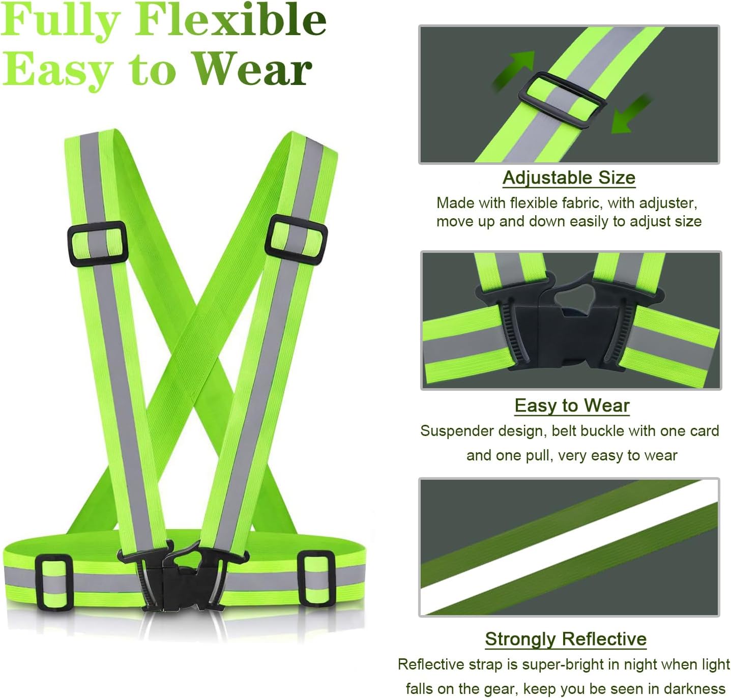 Skiennix Reflective Vest | High Visibility Safety Gear for Running, Cycling & Walking | Adjustable Fit for All Sizes