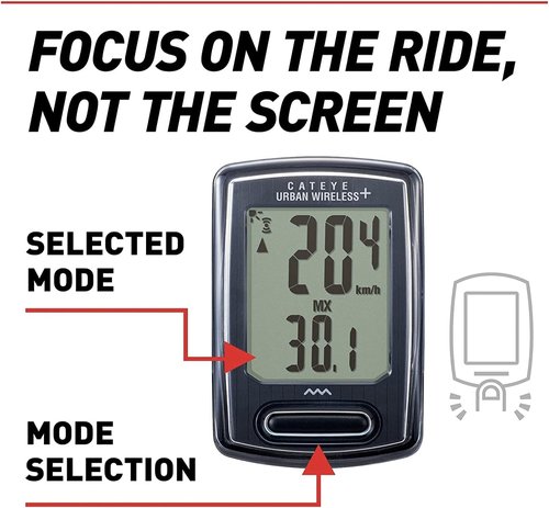 CATEYE Urban Wireless Bike Computer – Analog Speedometer & Odometer with Calorie Tracking, FlexTight™ Mount, Auto Start/Stop, Programmable Odometer & Easy Setup for All Bikes