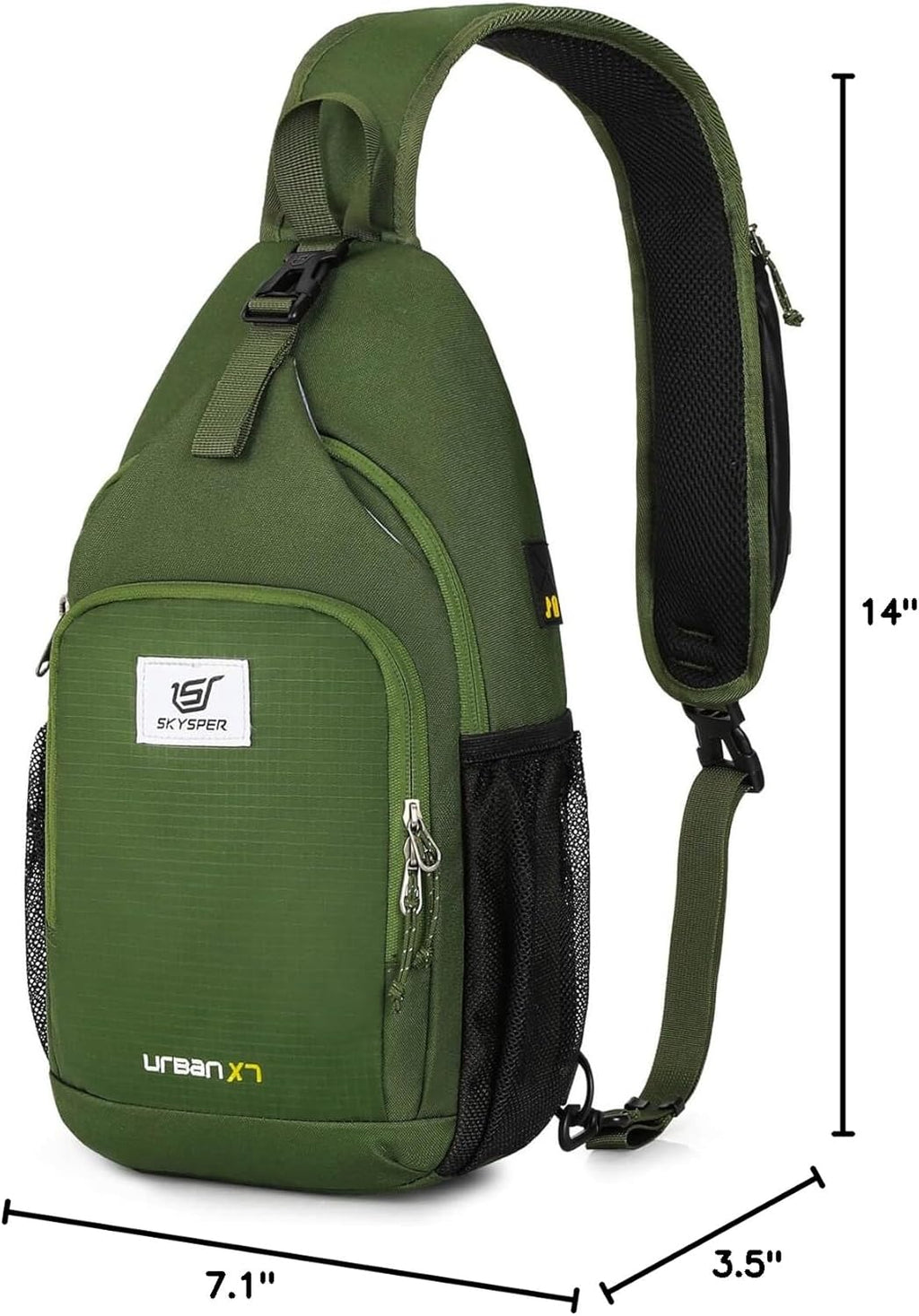 SKYSPER Sling Bag - RFID Crossbody Backpack for Travel & Hiking | Unisex Army Green Daypack
