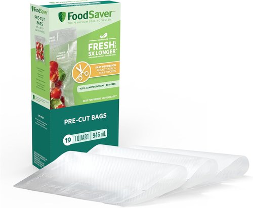 FoodSaver Quart Vacuum Seal Bags - Easy Use Pre-Cut Storage Bags | 19 Pack for Freshness