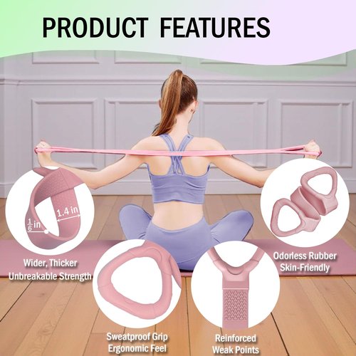 Full Body Resistance Bands Set for Women & Men, Professional Upper & Lower Body Workout Bands for Arms, Legs, Glutes, Yoga, Strength Training, Home Gym Fitness Equipment (GreenPurple 4pcs)