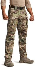 CQR Men's Tactical Pants, Water Resistant Ripstop Cargo Pants, Lightweight EDC Work Hiking Pants, Outdoor Apparel, Duratex Mag Pocket Utility Camo, 28W x 30L