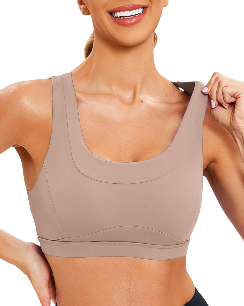 RUNNING GIRL High Support Sports Bra for Women - Molded Cup Racerback Yoga & Running Bra