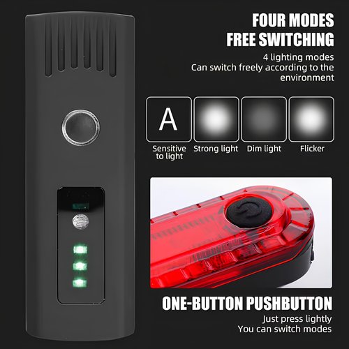 Lumor Bike Light Set USB-C Rechargeable, Super Bright Bicycle Front Headlight and Rear Taillight, Auto Sensing, IPX6 Waterproof, 4 Modes, Easy Install for Road and Mountain Cycling