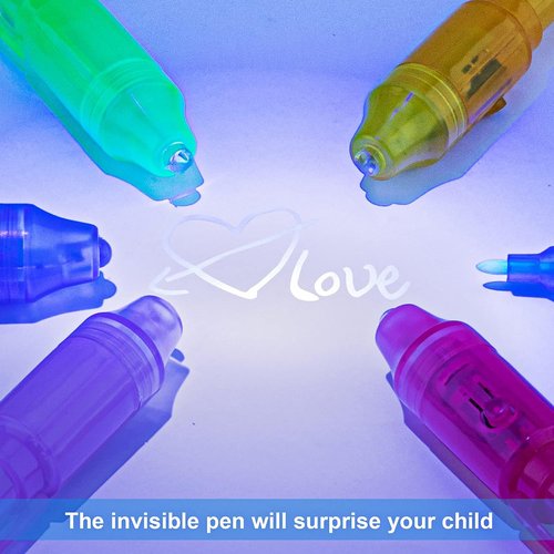 Invisible Spy Ink Pen Set - 5 Pack with UV Light | Fun Party Favors for Kids Ages 8-12