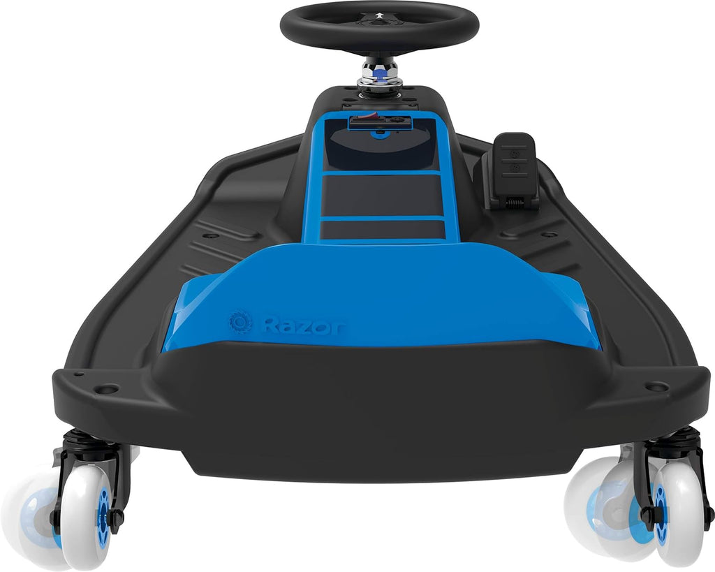 Razor Crazy Cart Shift Electric Go Kart for Kids 6+ | 12V Drifting System, High/Low Speed, Black/Blue
