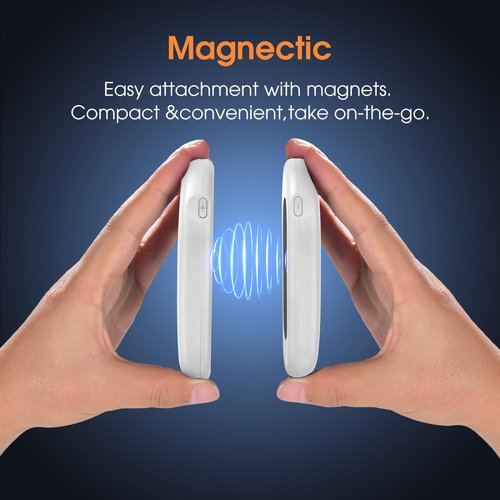 Hand Warmers Rechargeable,2 Pack Double Sided Heating Warmer that Surrounds Warmth for Palm and Fingers,Magnetic Electric Handwarmers 10000mAh with Adjustable Temp,Winter Gifts for Men and Women