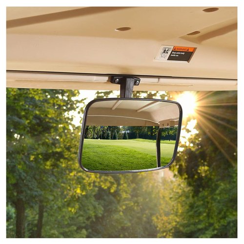 10L0L Universal Adjustable Golf Cart Convex Rear View Mirror for EZGO, Yamaha, Club Car