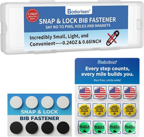 20PCS Racing Bib Clips - Running Bib Clips & Runner Number Holder - Secure Bib Holder for Runners Replacement for Bib Pins & Running Bib Magnets - Snap Lock Fasteners for Marathons