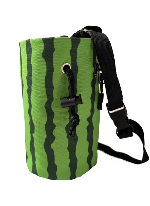 Rockbuddy Chalk Bag for Rock Climbing - Bouldering Chalk Bucket with Quick-Clip Belt, Zipper Pocket and Brush Holder - Watermelon