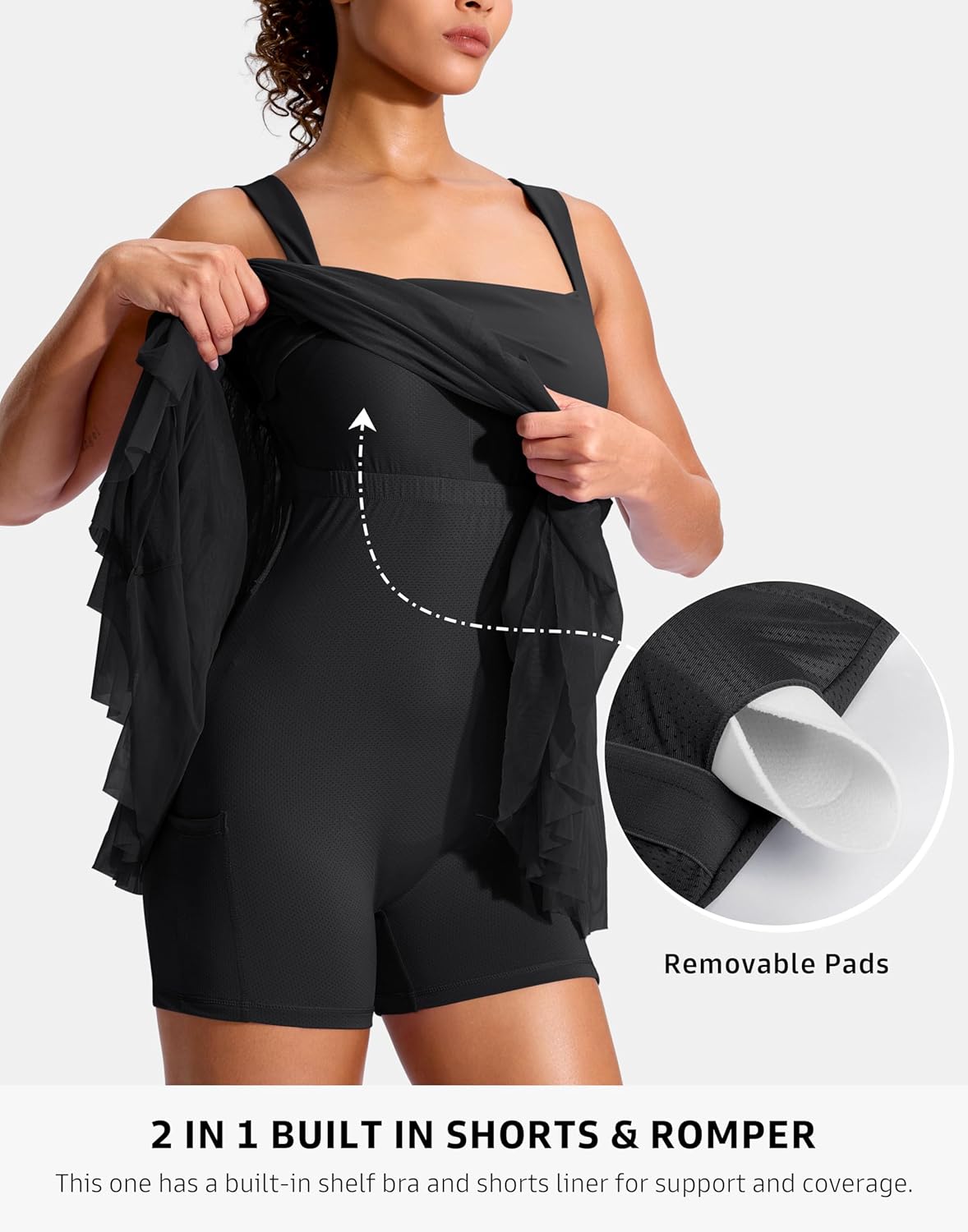 Soothfeel Tennis Dress for Women - Athletic Dress with Built-In Shorts & Pockets | Flowy Summer Golf Wear