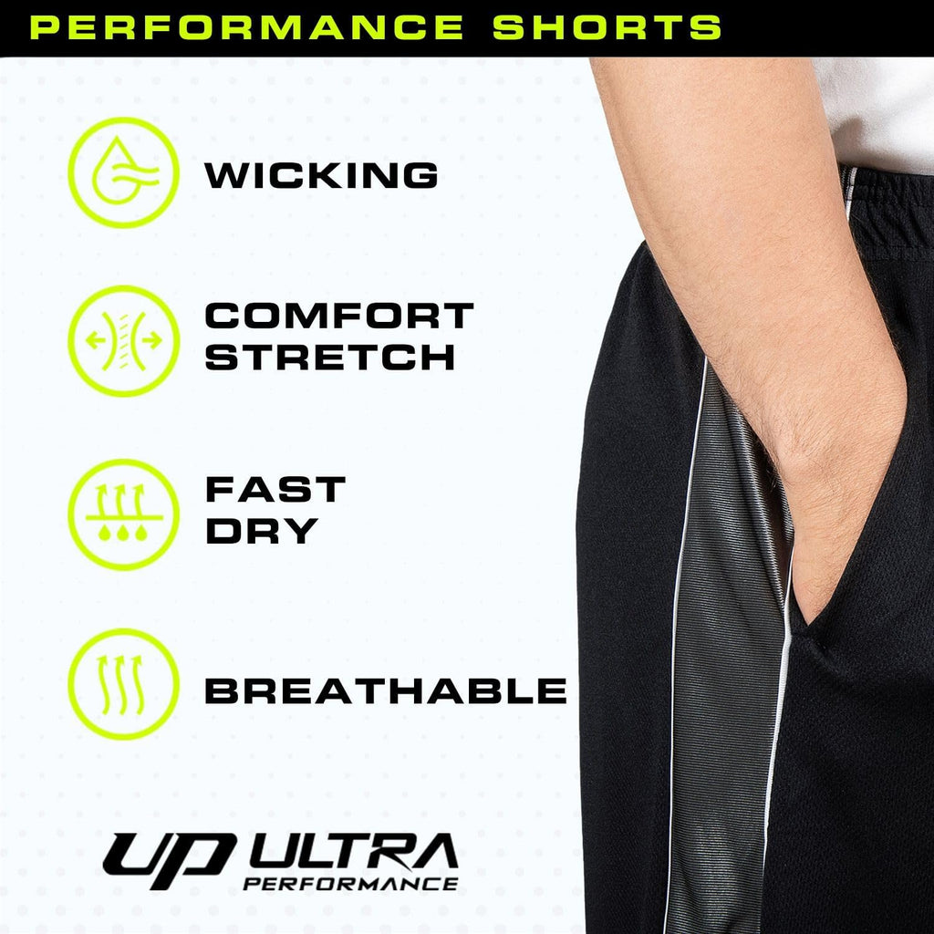 Skiennix Men's Athletic Gym Shorts - Ultra Performance 5-Pack for Workout & Basketball | Sizes S-5X