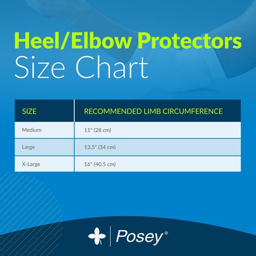 TIDI 6224L Posey Heel and Elbow Protectors with Foam Pads ― Large ― White ― One Pair of Heel and Elbow Protectors for Protection Against Abrasions ― Home Healthcare ― Medical Supplies