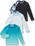 Liberty Pro Boys' Rash Guard Swim Shirts - UPF 50+ Long Sleeve, Quick Dry UV Protection | 3 Pack
