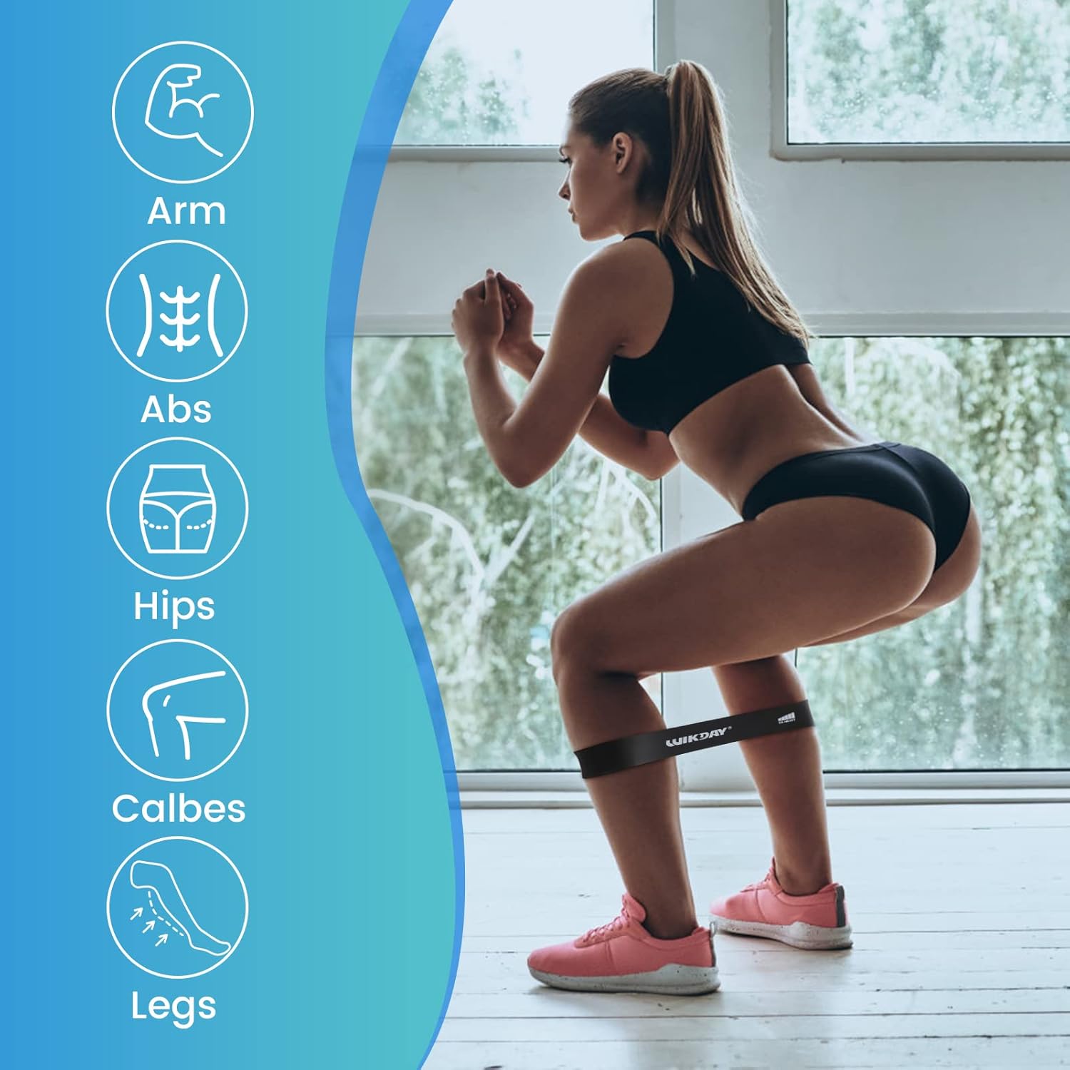 WIKDAY Resistance Bands - Versatile Workout Loop Bands Set for Men & Women | 5-Piece for Stretching & Training