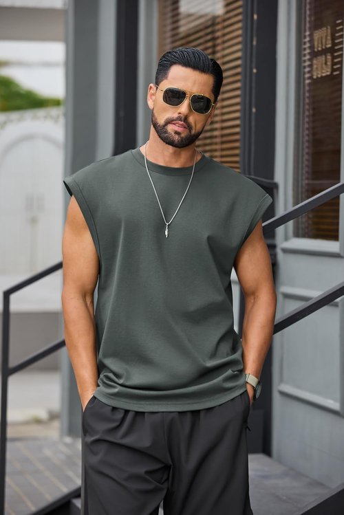 COOFANDY Men's Workout Tank Tops - Casual Sleeveless Gym Tee Shirt | Stylish Loose Fit for Basketball
