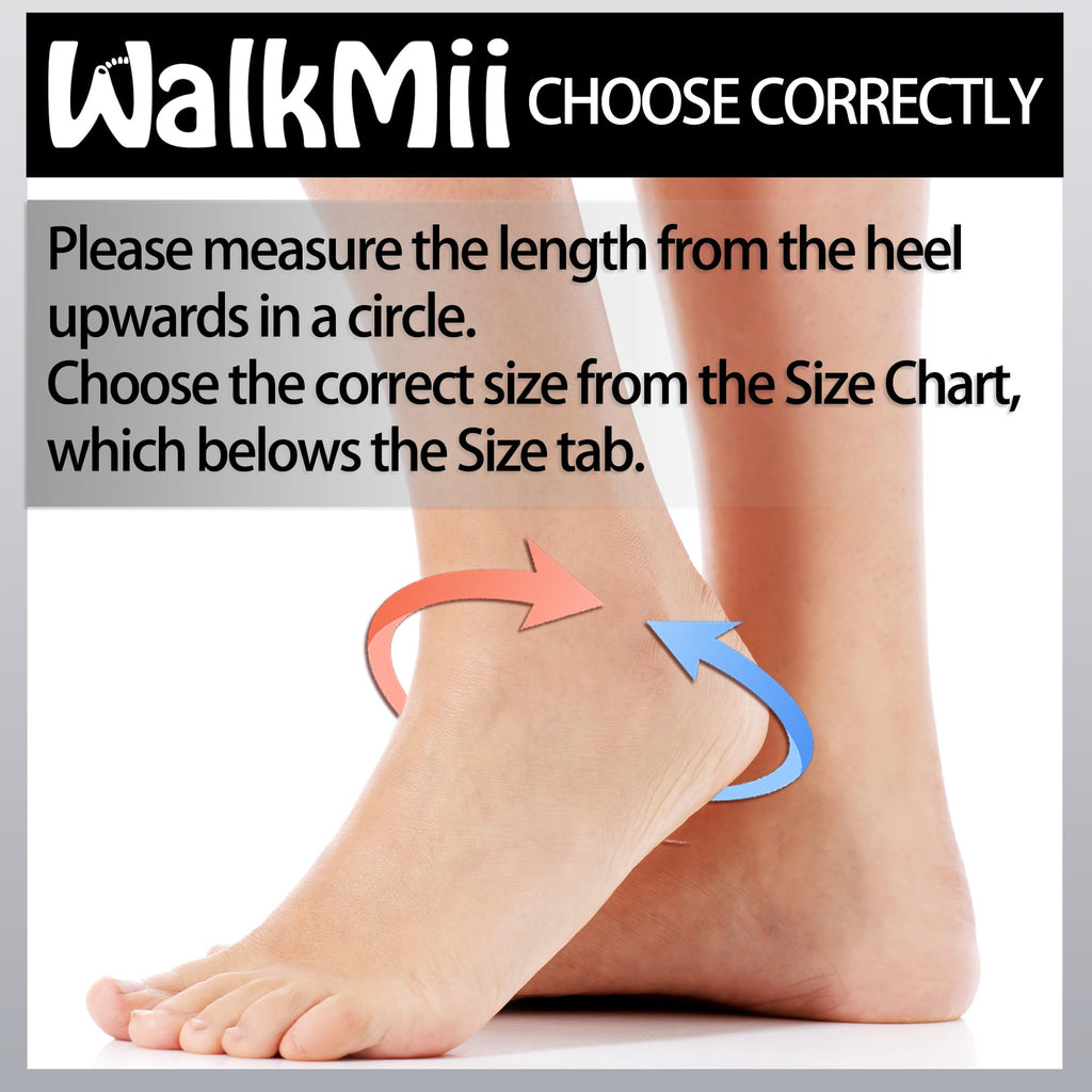 WalkMii Ankle Compression Sleeves (1 Pair)-Ankle Brace for Achilles Tendonitis, Sprain, Pain Relief, Plantar Fasciitis Ankle Support Socks with Adjustable Strap for Women & Men-L