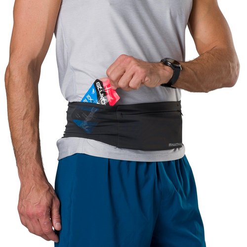 Nathan Zipster Max Running Belt, Running Belts for Women and Men, Bounce-Free Waist Pack with Extra Large Zipper Pocket, Smartphone Storage, Walking, Gym, Hiking - Black - Large
