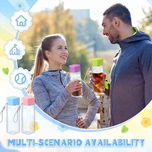 Nuogo 50 Pcs Bulk Water Bottle 17 oz Plastic Sports Water Bottles Bulk for Adults Operation Christmas Items Reusable Waters Cup Leak Proof Portable Drink Container for Outdoor Fitness Christmas Gifts
