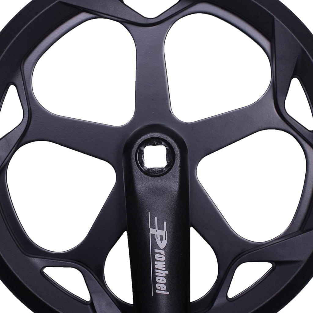 PROWHEEL 152MM/160MM/165MM/170MM/175MM Bike Crankset,46T/48T/52T Steel Chainring Bike Crank Arm Set,Double ChainWheel and Replacement Chain Guard,Compatible with City Bike,MTB,Electric Bicycle,Cargo