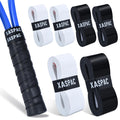 Xaspac 6 Pack Premium Overgrip Tape for Tennis, Pickleball & Badminton - Absorbent Dry Feel, Anti-Slip PU Material, Pre-Cut for Easy Installation, Enhanced Control & Durability (Black/White)