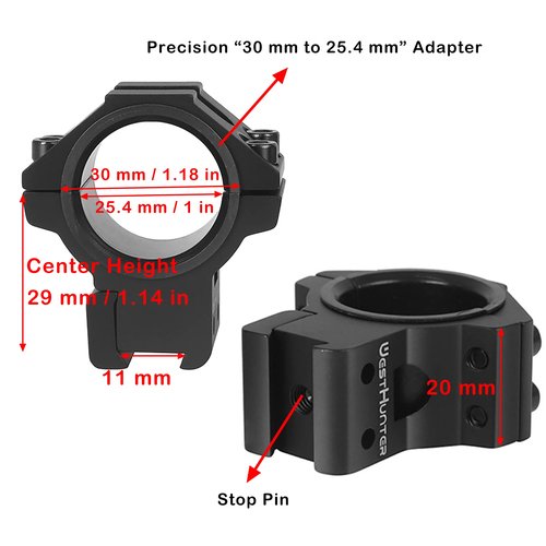 WestHunter Dovetail Scope Rings, 1 in/30 mm Tactical Precision Low Profile Scope Mount | Blue