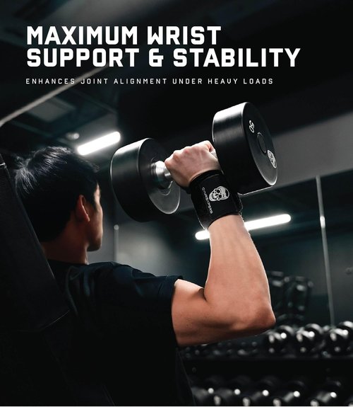 Gymreapers Weightlifting Wrist Wraps - IPF Approved 18" Professional Support with Heavy Duty Thumb Loop for Powerlifting & Bodybuilding