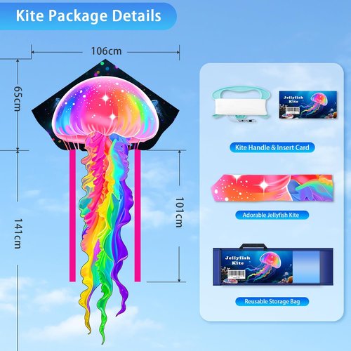 Large Easy-to-Fly Kite for Kids & Adults - Perfect for Outdoor Fun, Beach & Park Activities
