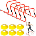 Lineslife Adjustable Agility Hurdles - Portable Speed Training Equipment with 4 Height Options for Athletes & Kids