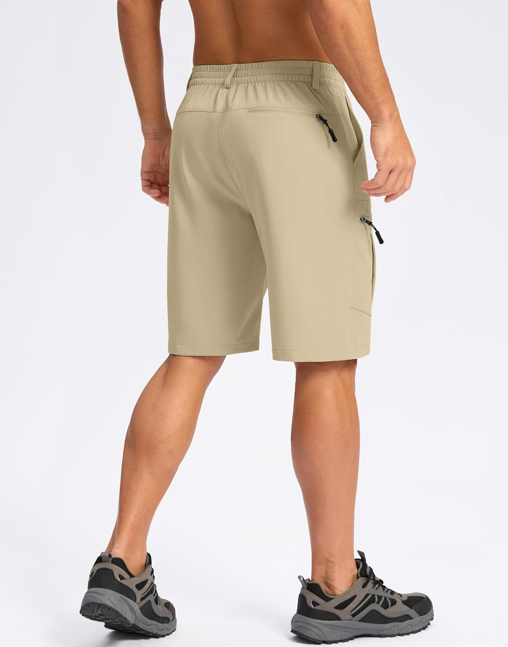 Pudolla Men's Hiking Cargo Shorts - Lightweight Stretch Travel Shorts with 5 Pockets | 9" Length