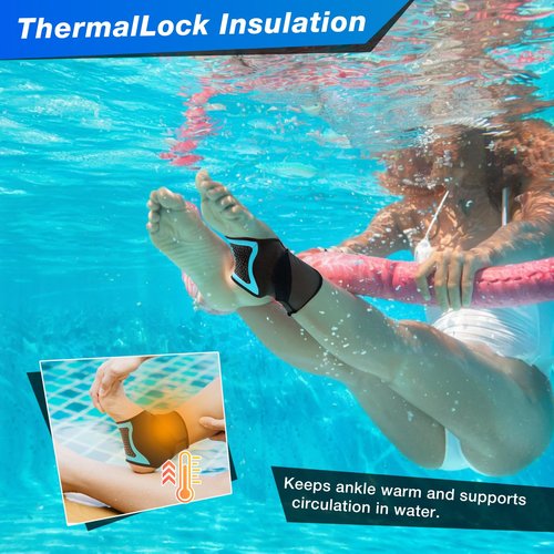 Nvorliy AquaSkin Pro Ankle Brace, Quick-Dry & Chlorine-Resistant Ankle Sleeve for Swimming, Surfing, Diving, Paddle Boarding & Aquatic Recovery–Ultra-Thin Support for Men & Women (Right, M)