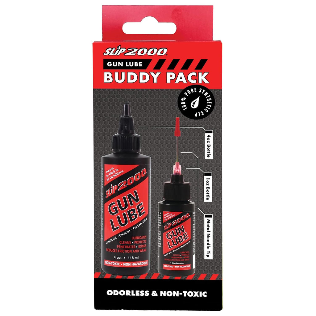 Slip 2000 Gun Lube - Buddy Pack with Needle Tip Applicator | 100% Pure Synthetic CLP, 4 oz & 1 oz
