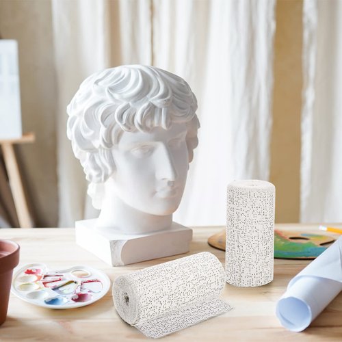 Lawei 8 Pack Plaster Cloth Rolls Plaster Strip, Plasters Cloth Gauze Bandages Roll for Project, Mask Making, Sculptures, Body Casts, Scenery Construction, Each Roll 6 inch x 15 feet