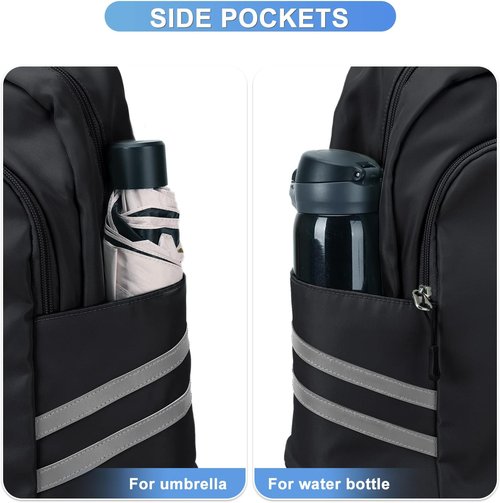Coofay Gym Backpack - Waterproof Women's Travel Bag with Shoe Compartment | Lightweight Black Design