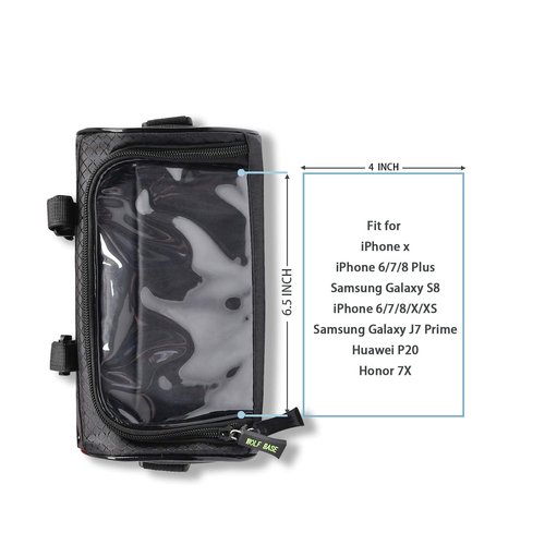Oranlife Bike Handlebar Bag, Waterproof Phone Cycling Mount Front Bags, Bicycle Storage Bag with Removable Shoulder Strap, 6 inch Transparent Pouch, Best Gift