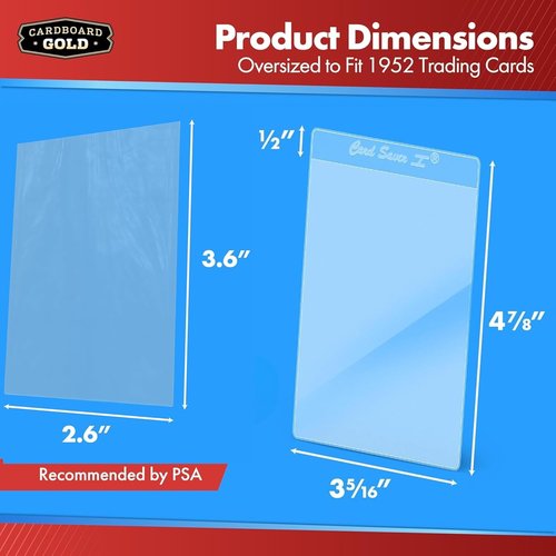 Cardboard Gold Card Saver 1 - 50 Count Semi-Rigid Trading Card Holders | PSA-Approved Protectors for Sports Cards