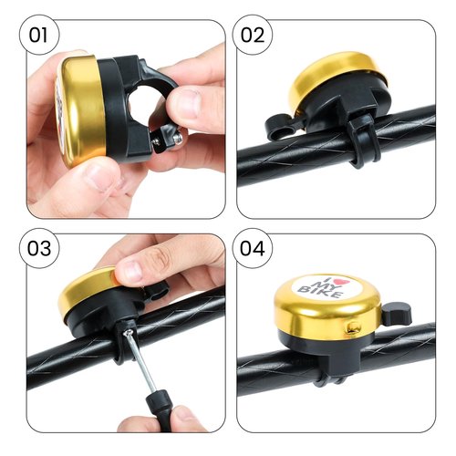 Bike Bell, Classic Nostalgic Bell, Loud Sound, Bicycle Accessories, Kids Bike Bell and Balance Car Bell, Adult Bicycle Bell,Red/Yellow/Blue/Purple/Black/Silver -6 Colors