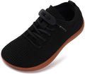 WHITIN Little Kids Wide Toe Box Barefoot Shoes for Boys Girls Size 13 13W Zero Drop Width Minimalist Dress School Sneakers Tennis Walking Running Black 31
