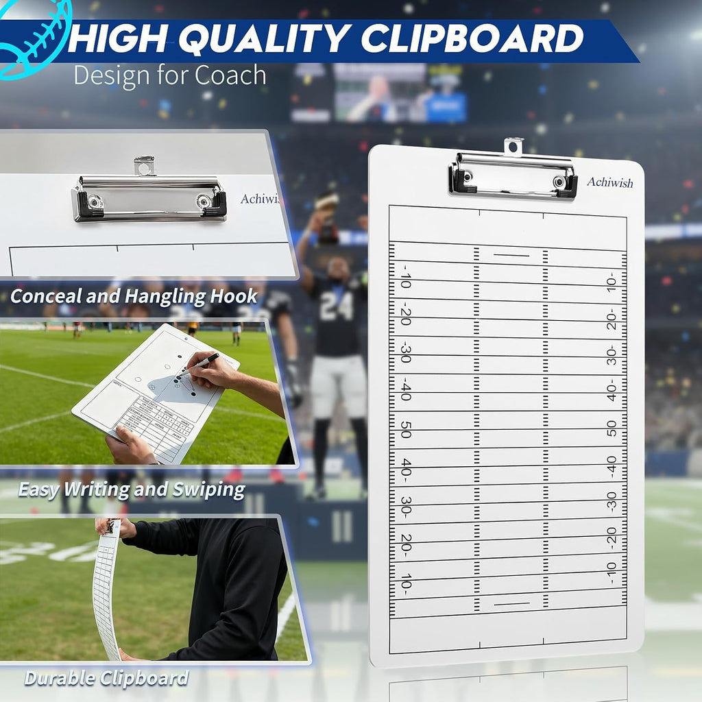 Skiennix Football Clipboard - Premium Double-Sided Dry Erase Board with Tactics Field & Lineup Planner