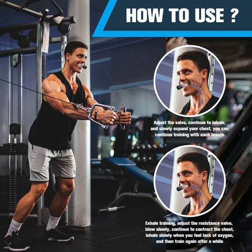 Breathe Trainer,Muscle Trainer,Portable Adjustable Trainer for and Muscular Exercise - Suitability Running Daily Fitness Training, Easy to Clean,Clean for All Adults（White+Black）