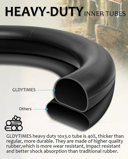 10x3 Tire 255x80 80/65-6 Heavy-Duty Tube Replacement for Nanrobot/Apollo Pro/Kugoo M4 Pro/Varla Eagle/Yume Y10/Joyor S10 Electric Scooter~Anti-explosion Tyre with 45 Degree Valve,2pc
