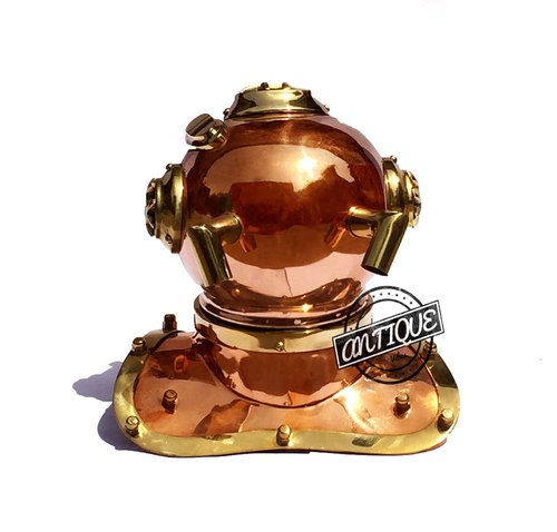 Dive Scuba Helmet Replica Table Decor Home/Office Deep Sea Diving Divers Helmet.Copper Antique Style.