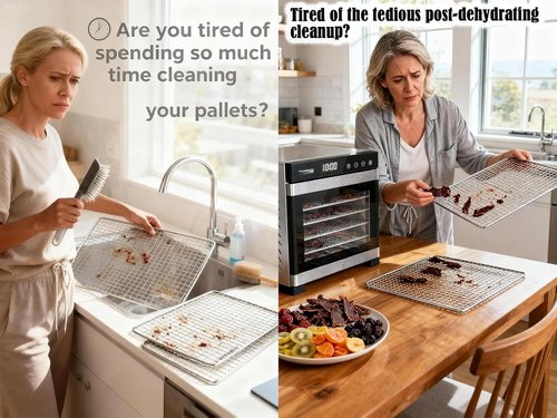 Cosori Silicone Dehydrator Tray Liners - 12x13 Inch Reusable Non-Stick Mesh Sheets | 6-Pack for Jerky, Herbs & Fruit