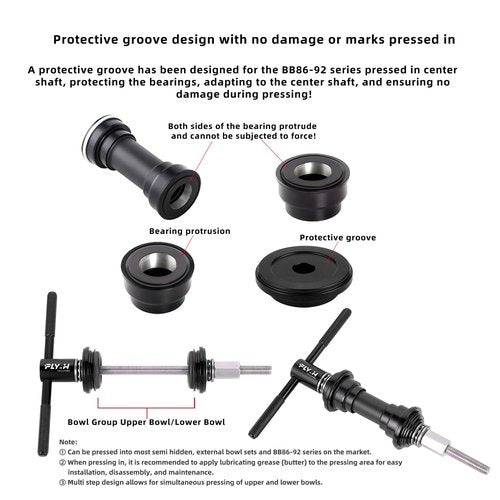 FLY_H Bicycle Bottom Bracket Bearing Installation and Disassembly Tool,Bike BB Axle Installation Tool，Bicycle Bowl Set Press in Tool，Bicycle Headset Bearing Press in Tool，Bicycle Bearing Tools,
